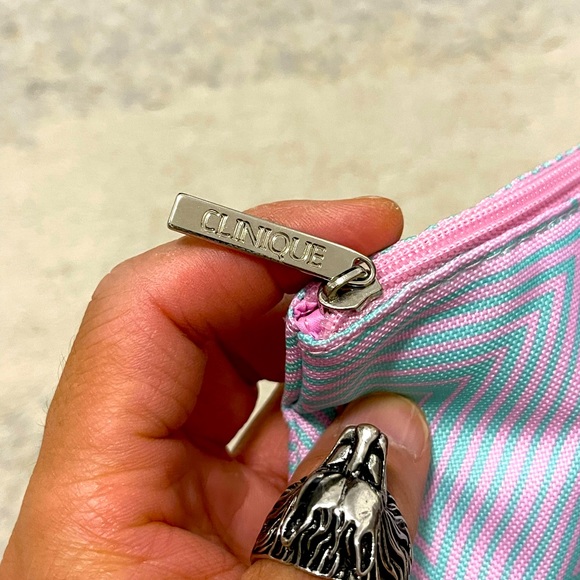 Brand New Clinique Top Zip Made Up Case In Multi Color 9” X 4.75” X 2.75” - Picture 2 of 9